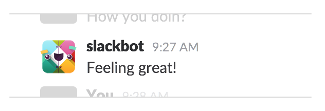 Slack message in clean theme showing the sender's profile picture alongside a message