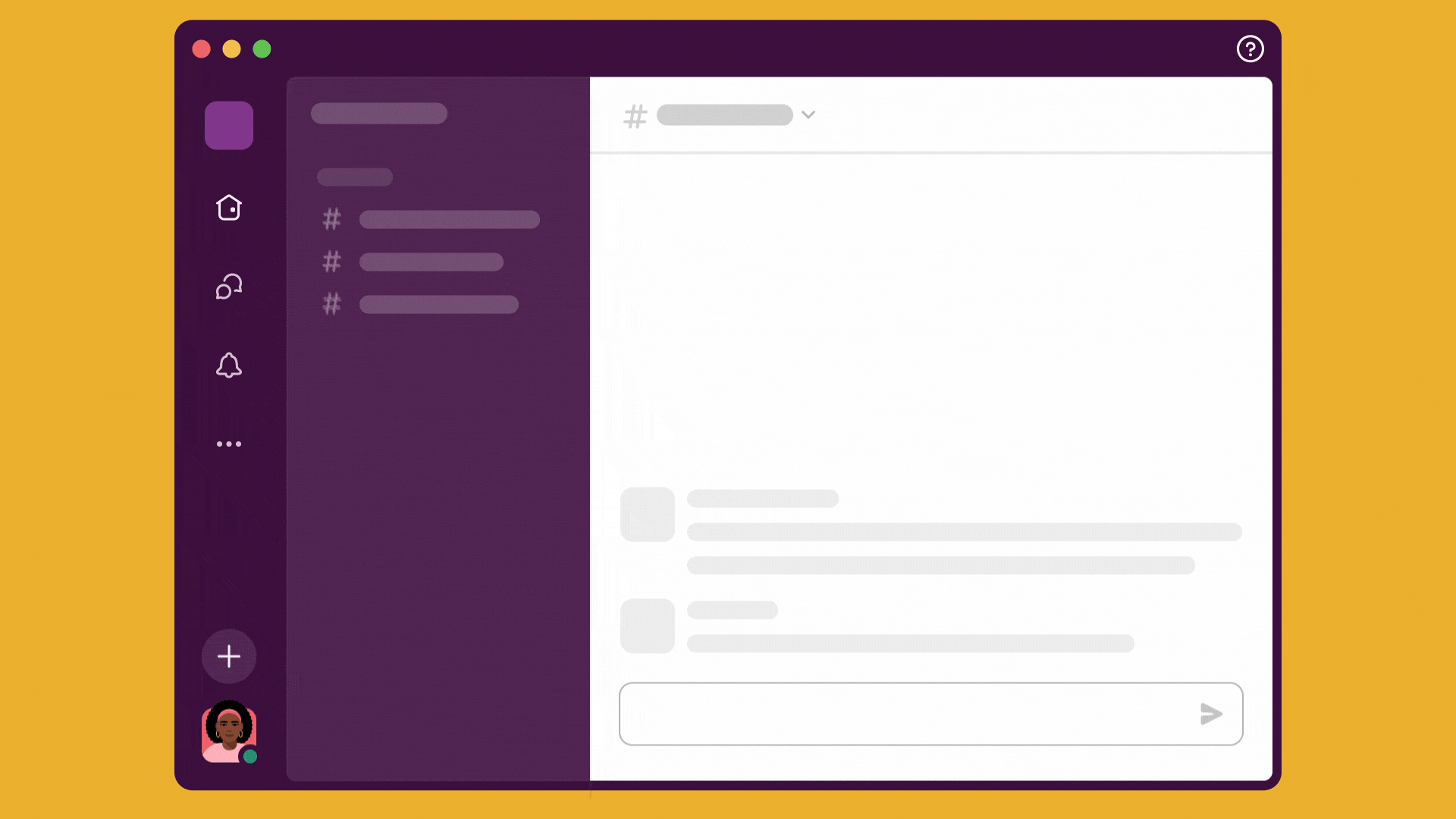 hacer clic en el botón del signo más en Slack para crear un canvas y agregarle contenido