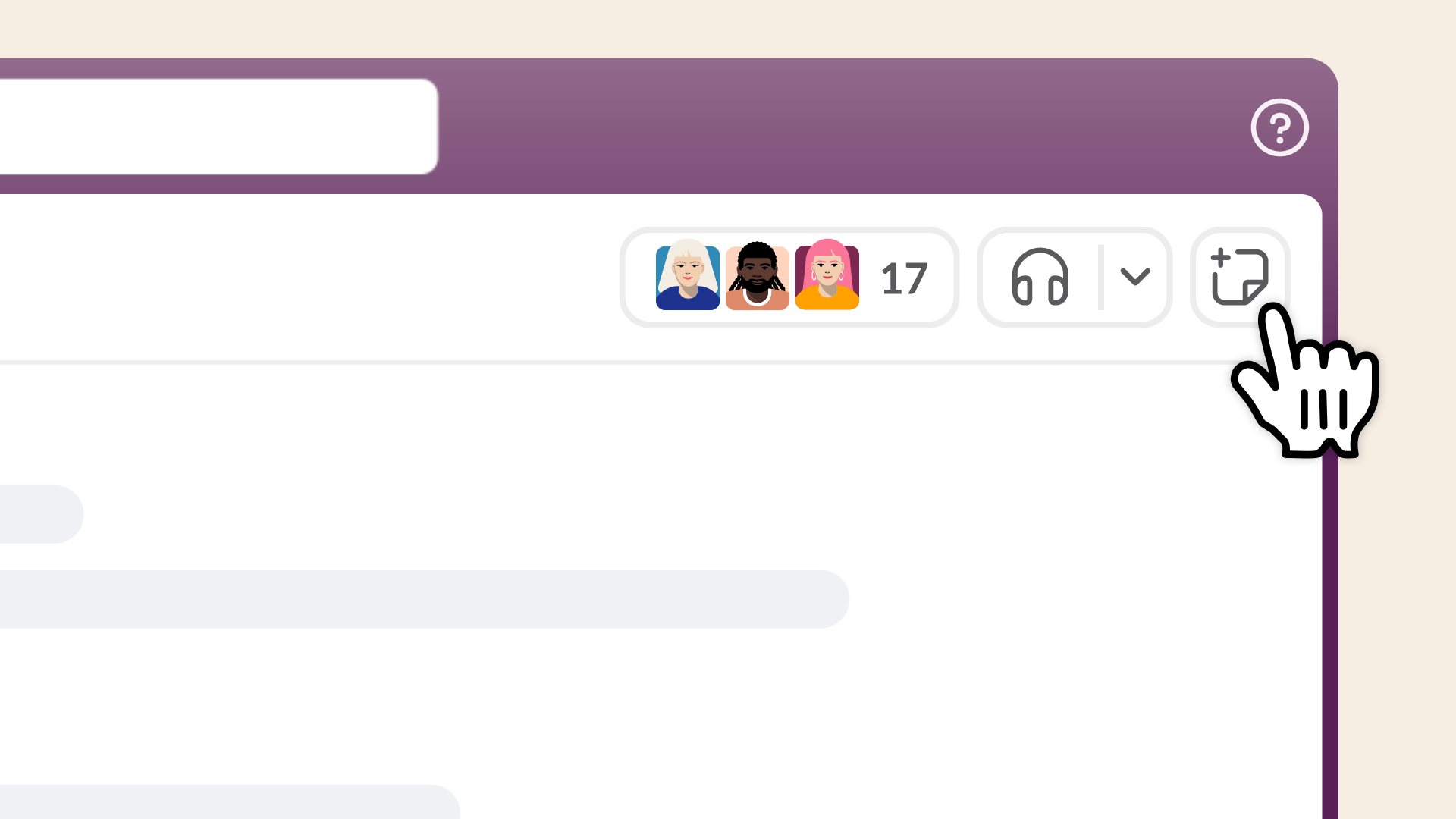 Una imagen de un cursor señalando hacia el icono de canvas del canal en la aplicación de Slack para ordenador