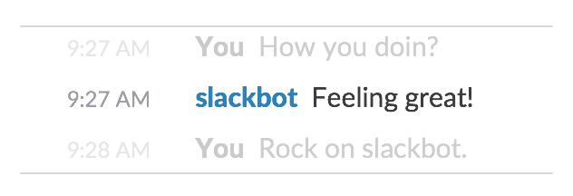 Mensagem do Slack em tema compacto mostrando apenas o nome do remetente ao lado da mensagem