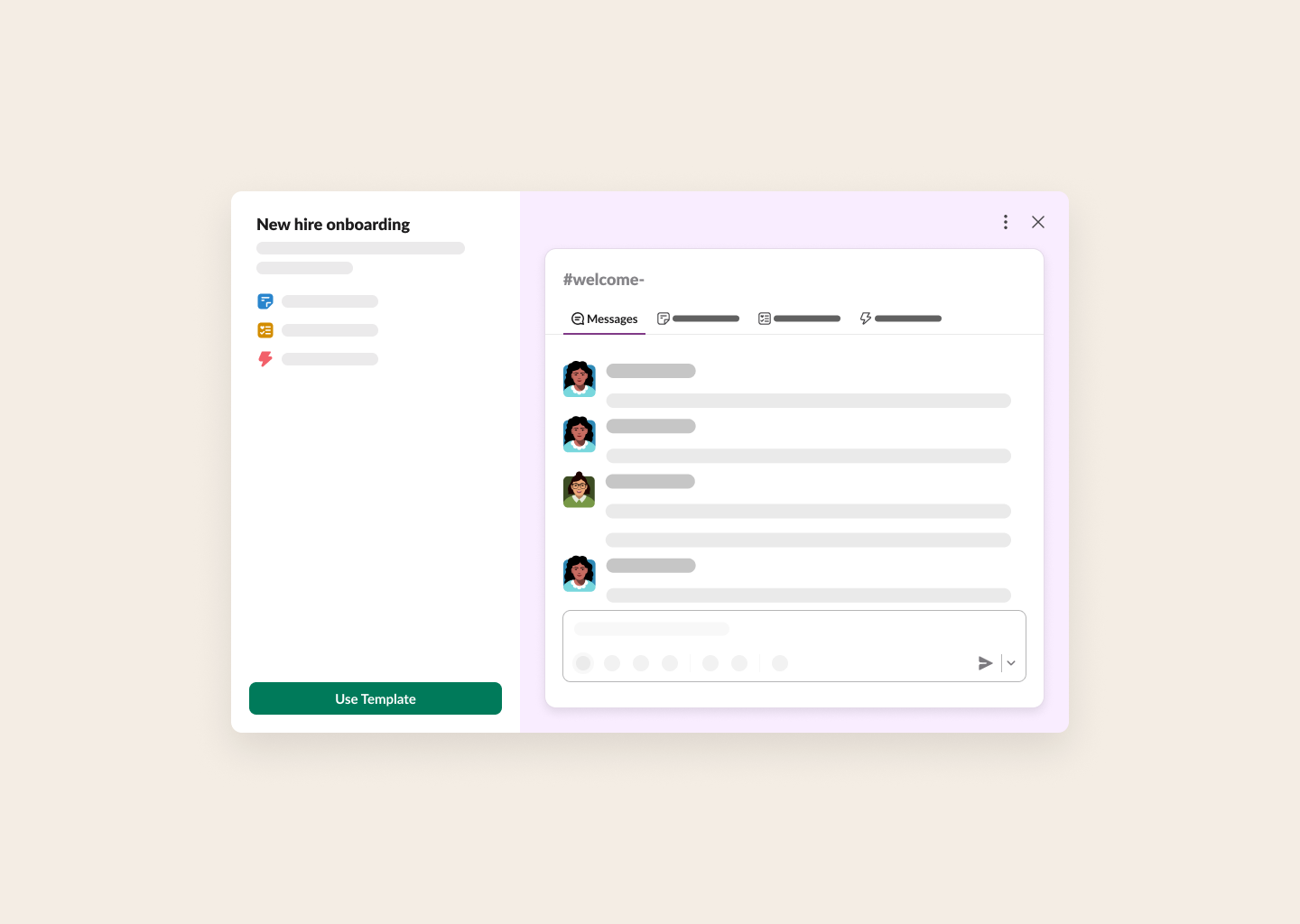 New hire onboarding template preview