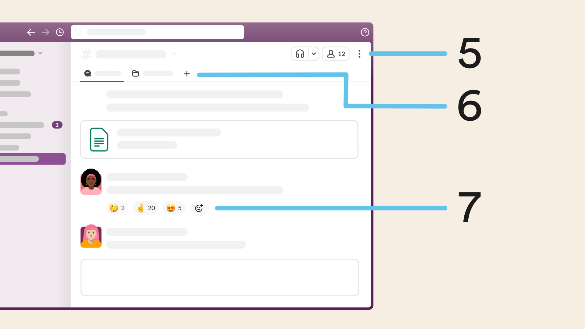 Ansicht eines Beispiel-Channels in Slack