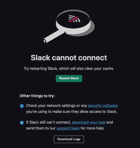 slack desktop app not starting