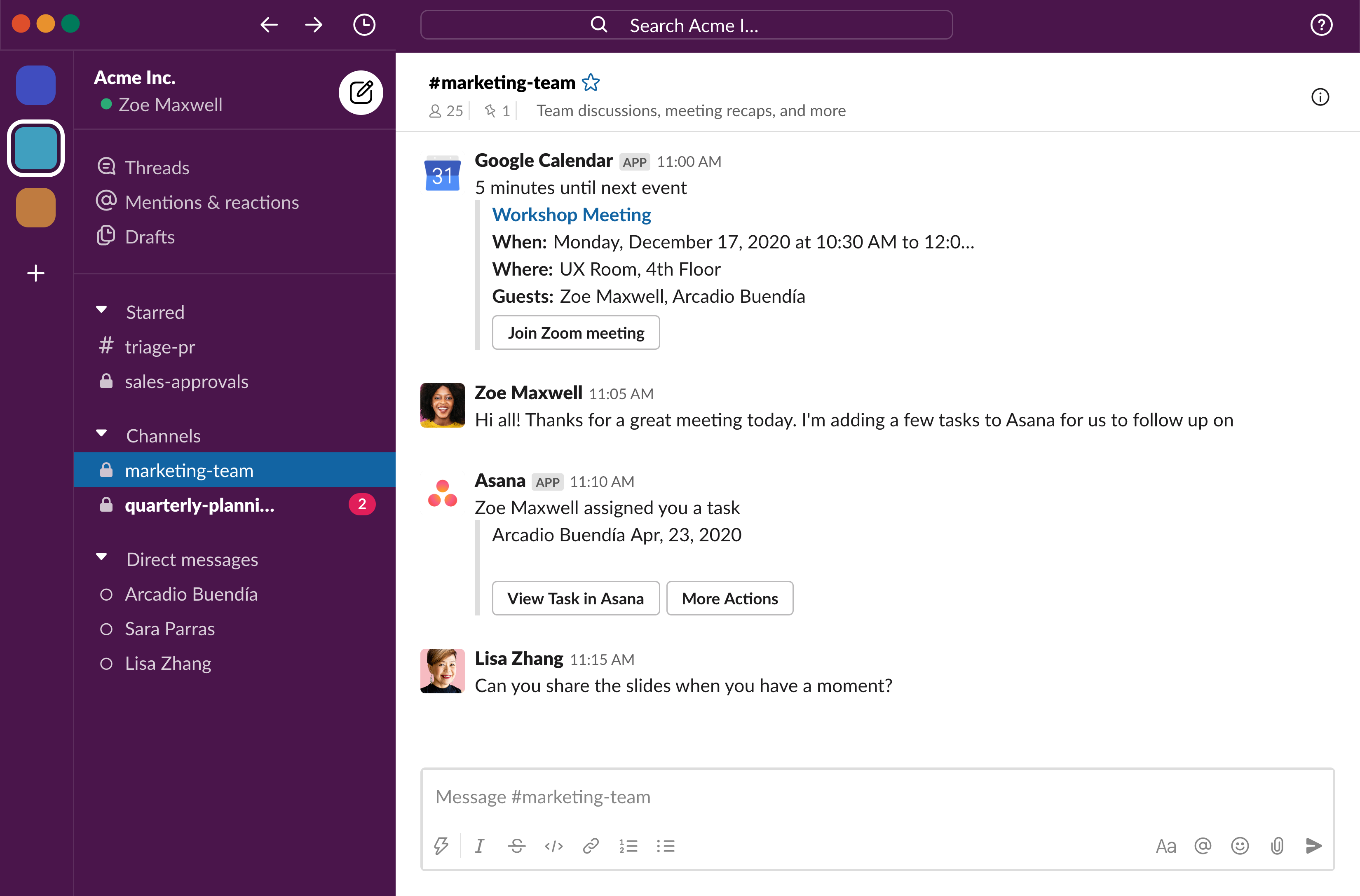 slack desktop app hangouts